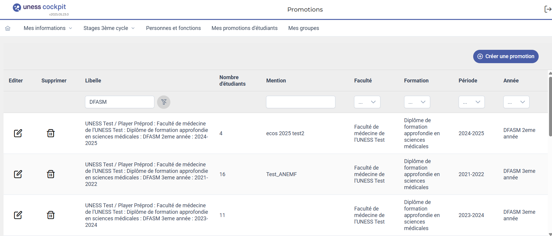 capture mes promotions d'étudiants